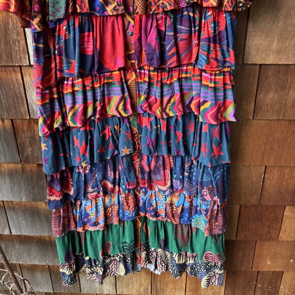 NWT Farm Rio Mixed Print Rainbow Tiered Layered Maxi Dress in Women's Large - Picture 15 of 16